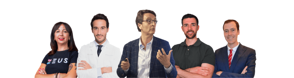 Banner profesores de Clinics Developer. Amparo García, Ignacio Faus, Eduardo Martínez, Carlos Dolz y Daniel Echegoyen. MÁSTER DE GESTIÓN DE CLÍNICAS IMPULSA EL CRECIMIENTO DE TU CLÍNICA. El único máster con asesoramiento líder, del sector.